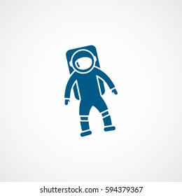Astronaut Blue Flat Icon On White Background