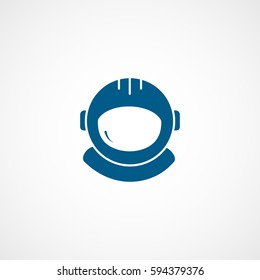 Astronaut Blue Flat Icon On White Background