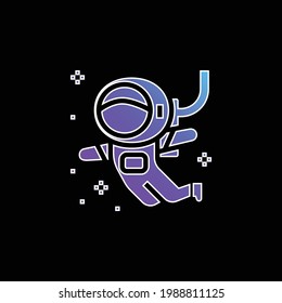 Astronaut blue gradient vector icon