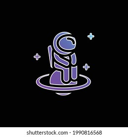 Astronaut blue gradient vector icon