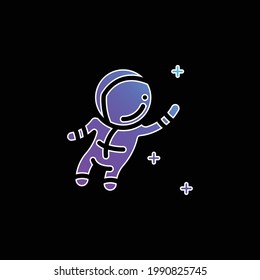 Astronaut blue gradient vector icon