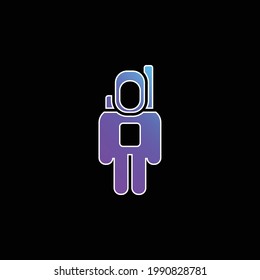 Astronautenblauer Farbverlauf-Vektorsymbol