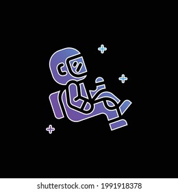 Astronautenblauer Farbverlauf-Vektorsymbol