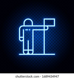 Astronaut blue neon icon - Vector. Spage concept vector illustration.