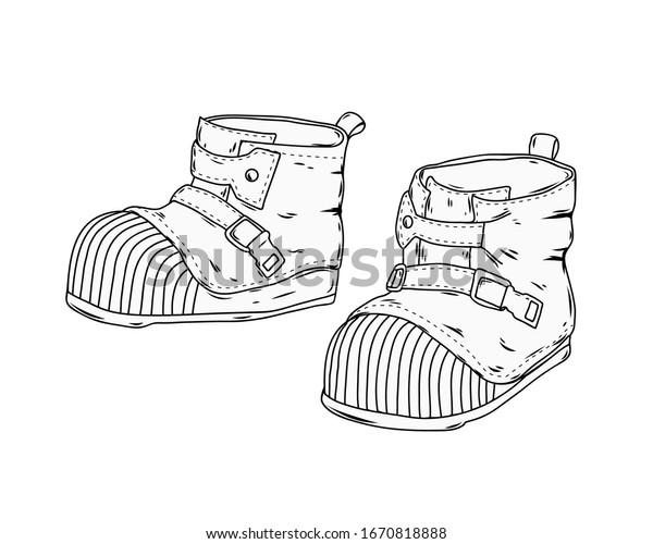Astronaut\
boots isolated on white. Vector\
illustration.