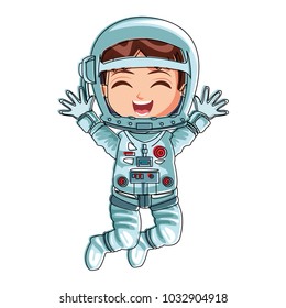 Astronaut boy cartoon