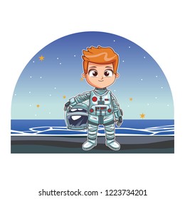 Astronaut boy cartoon