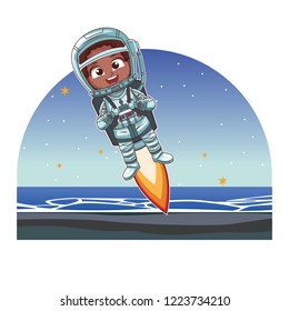 Astronaut boy cartoon