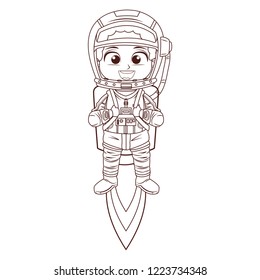 Astronaut boy cartoon