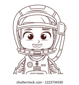 Astronaut boy cartoon profile