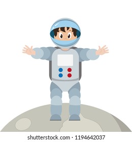 Astronaut boy on moon