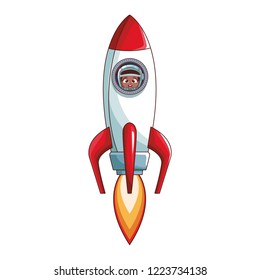 Astronaut boy in rocket