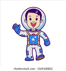 Astronaut Boy wearing space suit