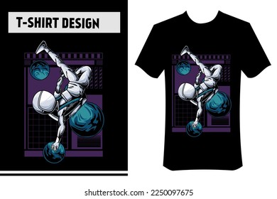 astronaut breakdancing in space, between planets, premium and modern vector illustration, with street wear concept, suitable for print on t-shirt, apparel, clothing.