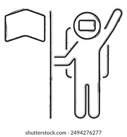 astronaut brush strokes on a white background. Vector illustration.