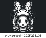 Astronaut bunny rabbit hipster in space helmet artwork vector