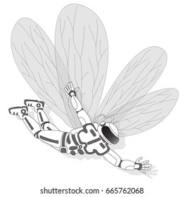 astronaut with butterfly wings vector image
