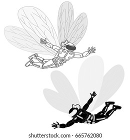 astronaut with butterfly wings vector image