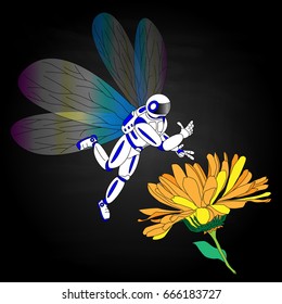 astronaut with butterfly wings vector image