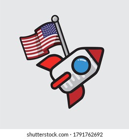 an astronaut carrying the american flag