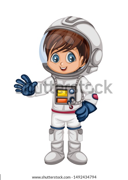 Astronaut Cartoon Character Outer Space Suit Stock Vector (Royalty Free