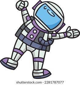  Astronaut Cartoon Colored Clipart Illustration