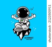 astronaut cartoon illustration vector, spaceman vector	
