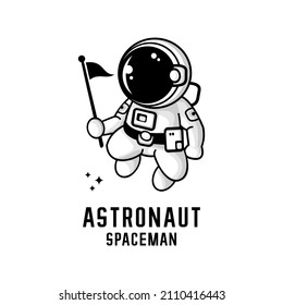 astronaut cartoon illustration vector, spaceman vector