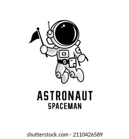 astronaut cartoon illustration vector, spaceman vector