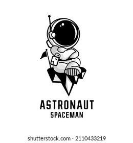 astronaut cartoon illustration vector, spaceman vector