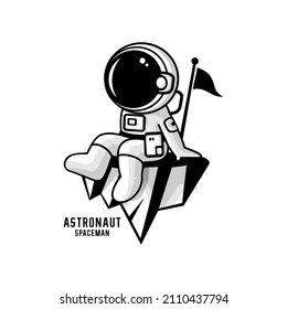 astronaut cartoon illustration vector, spaceman vector