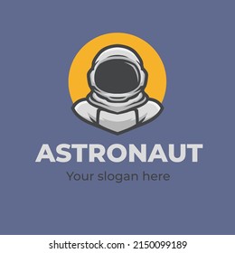 Astronaut cartoon mascot character logo template Premium Vector