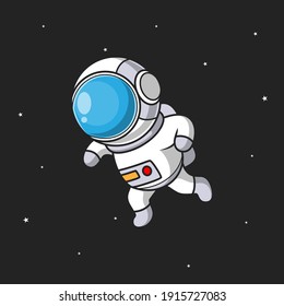 astronaut cartoon in outer space