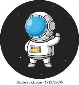 astronaut cartoon in outer space