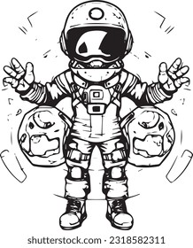 
astronaut cartoon in the space