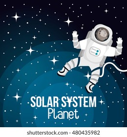 astronaut cartoon space isolated vector illustration eps 10