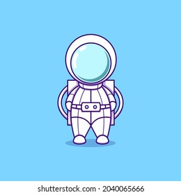 Astronaut cartoon vector icon illustration. science technology icon concept