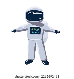 Astronaut Cartoon Vector Icon Illustration. Science Technology Icon Concept Isolated Premium Vector. Flat Cartoon Style