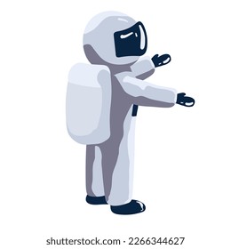 Astronaut Cartoon Vector Icon Illustration. Science Technology Icon Concept Isolated Premium Vector. Flat Cartoon Style