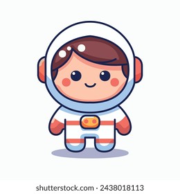 Astronaut cartoon vector icon illustration 