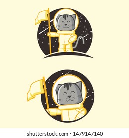 astronaut cat character mascot design character