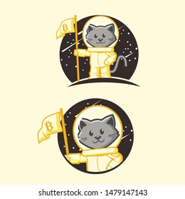 astronaut cat character mascot design character