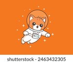 Astronaut Cat floating in space