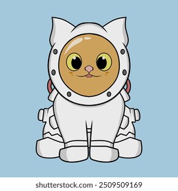 Astronaut cat pictures, cat screen printing for t-shirts, cute vector cat stickers