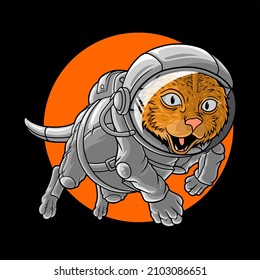 Astronaut cat - Space cat - premium vector