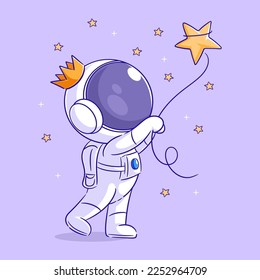 Astronaut catching stars in the sky