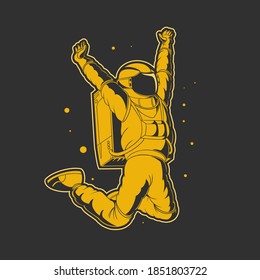 celebración astronauta en ilustración de vectores espaciales