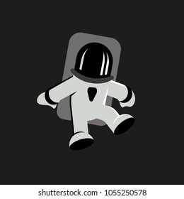 Astronaut character flies in outer space. Vector flat style illustration.