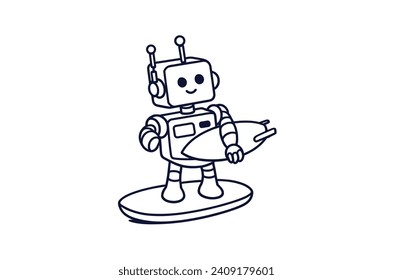 Astronaut character icon illustration. Science Technology Icon Concept Isolated Premium Vector. Flat Cartoon Style
