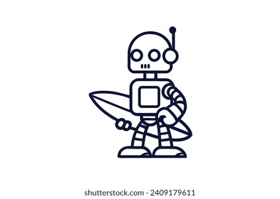 Astronaut character icon illustration. Science Technology Icon Concept Isolated Premium Vector. Flat Cartoon Style